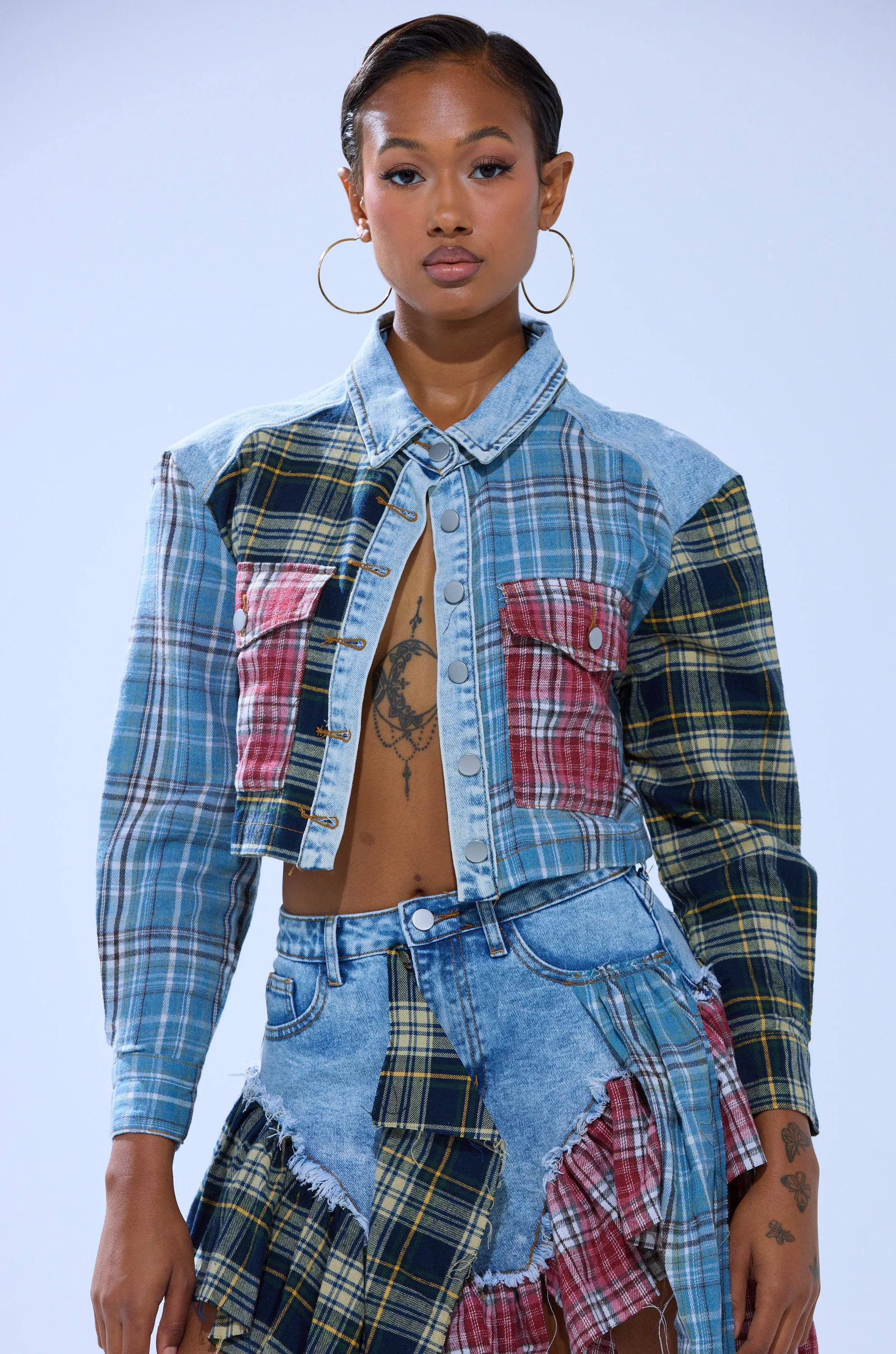 AUTUMN VIBES PLAID BUTTON DOWN sold by AKIRA product image thumbnail 2