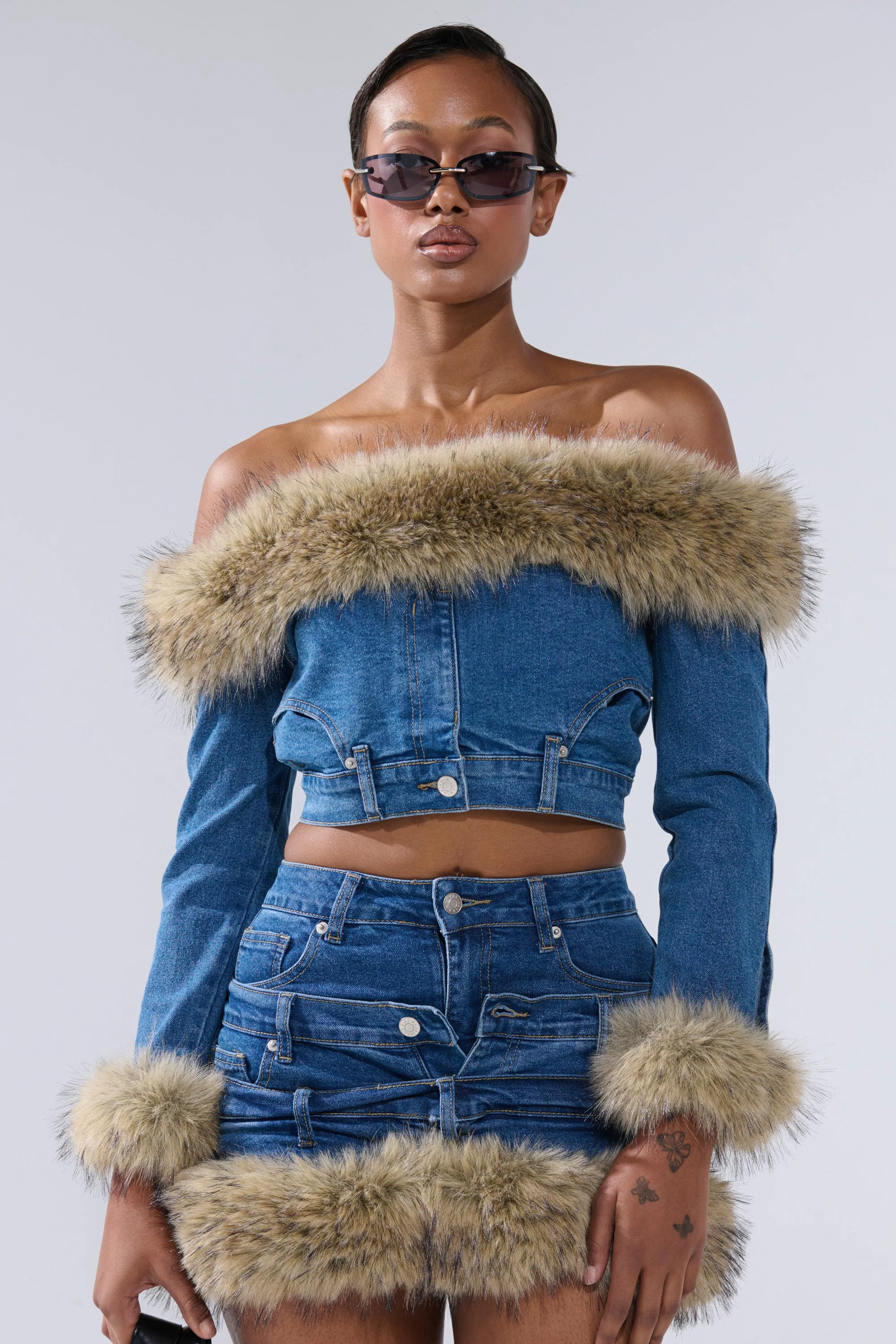 FLUFFY OFF THE SHOULDER LONG SLEEVE TOP sold by AKIRA product image thumbnail 2