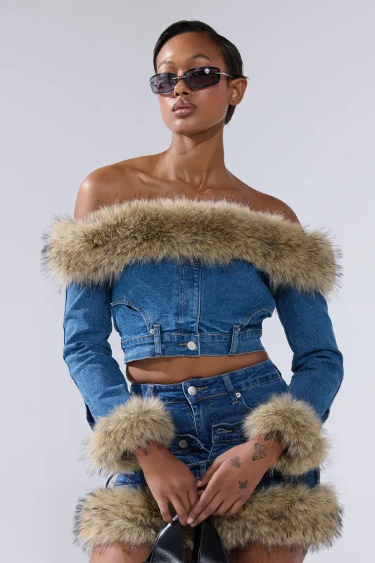 FLUFFY OFF THE SHOULDER LONG SLEEVE TOP sold by AKIRA