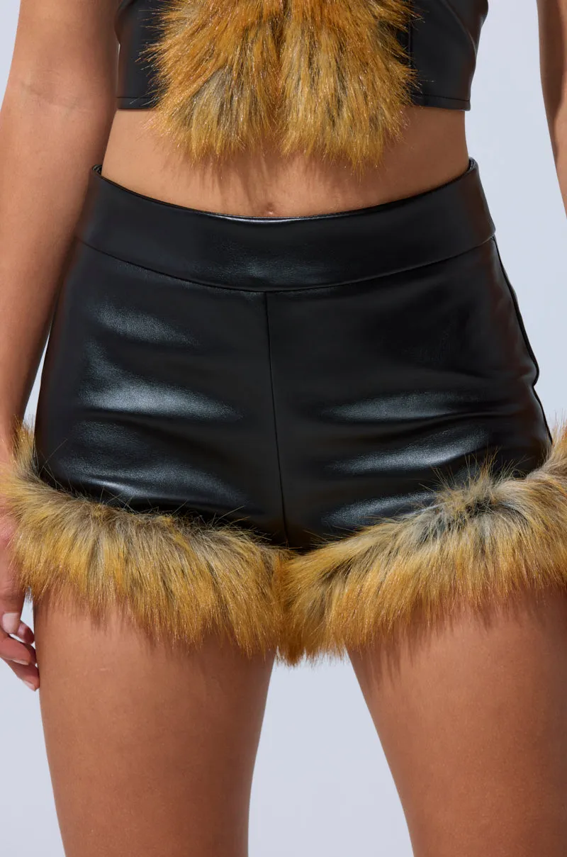 DONT TOUCH SHORT WITH FUR TRIM sold by AKIRA product image thumbnail 2