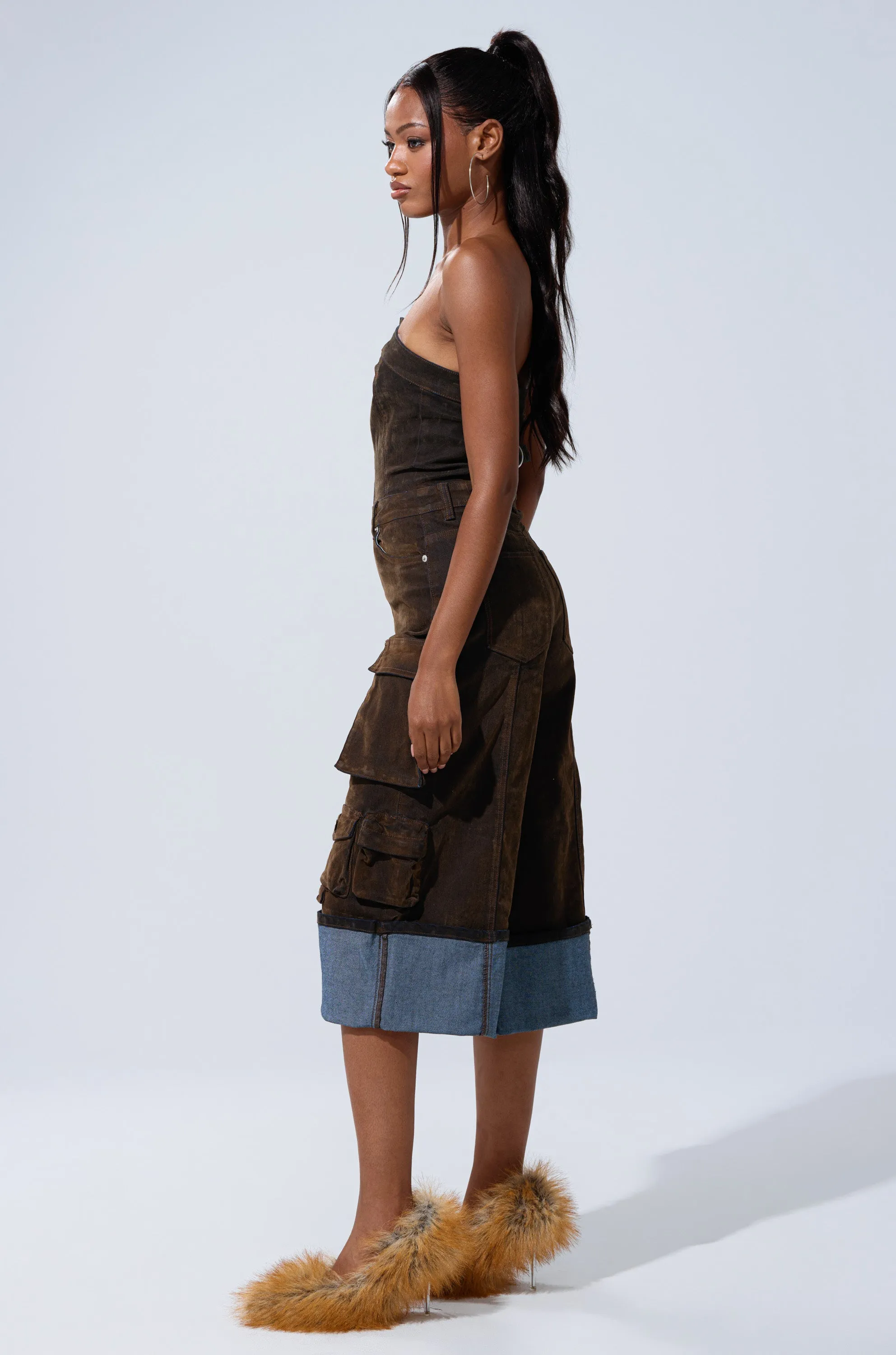 ALICIA CROPPED CARGO JUMPSUIT sold by AKIRA product image thumbnail 4