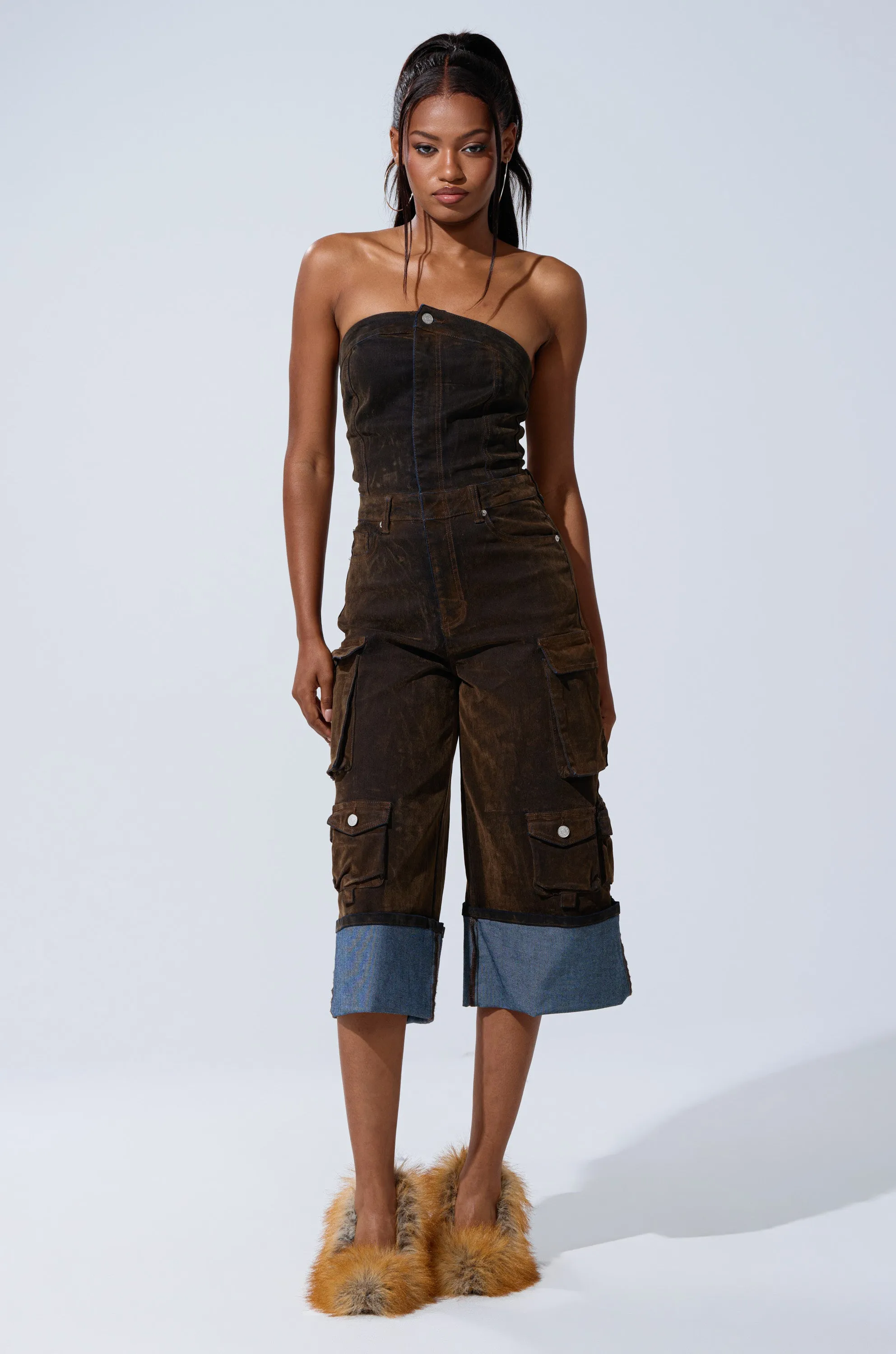 ALICIA CROPPED CARGO JUMPSUIT sold by AKIRA product image thumbnail 2
