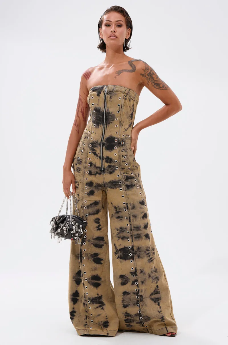 INTERNET FAMOUS PAINTED DENIM JUMPSUIT sold by AKIRA product image thumbnail 3