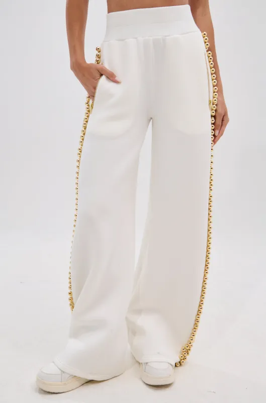 BALLS TO THE WALL JOGGER IN WHITE sold by AKIRA