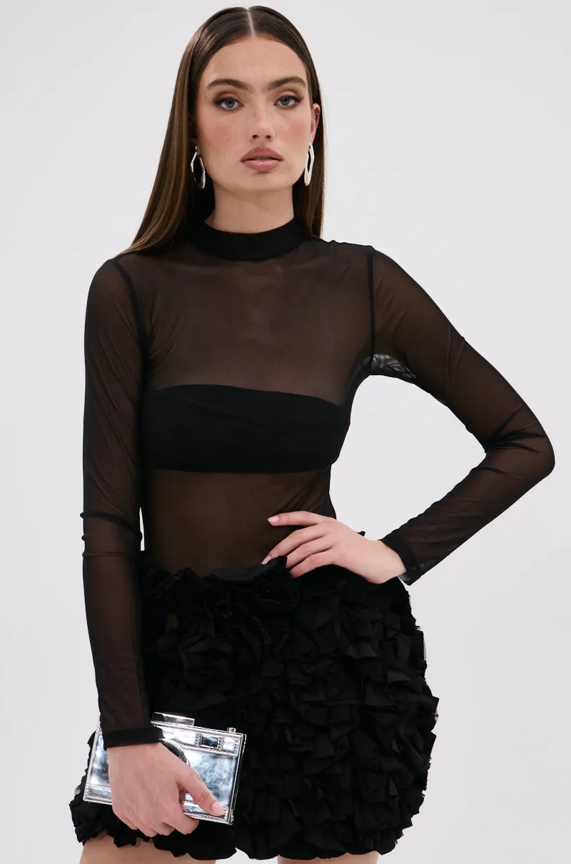 KELYN MESH MINI DRESS IN BLACK sold by AKIRA product image thumbnail 3