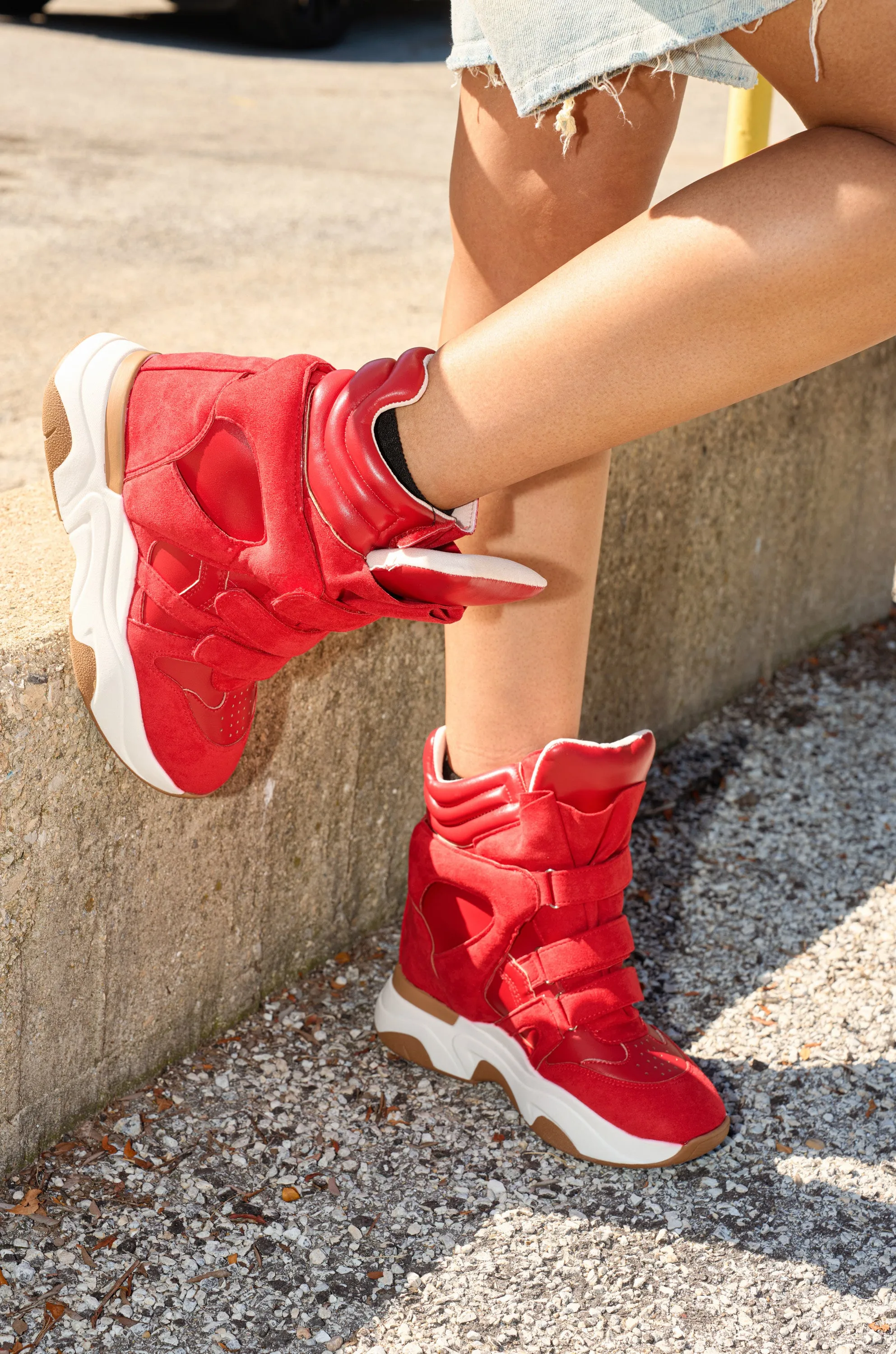 MARANTO RED WEDGE SNEAKER sold by AKIRA product image thumbnail 3