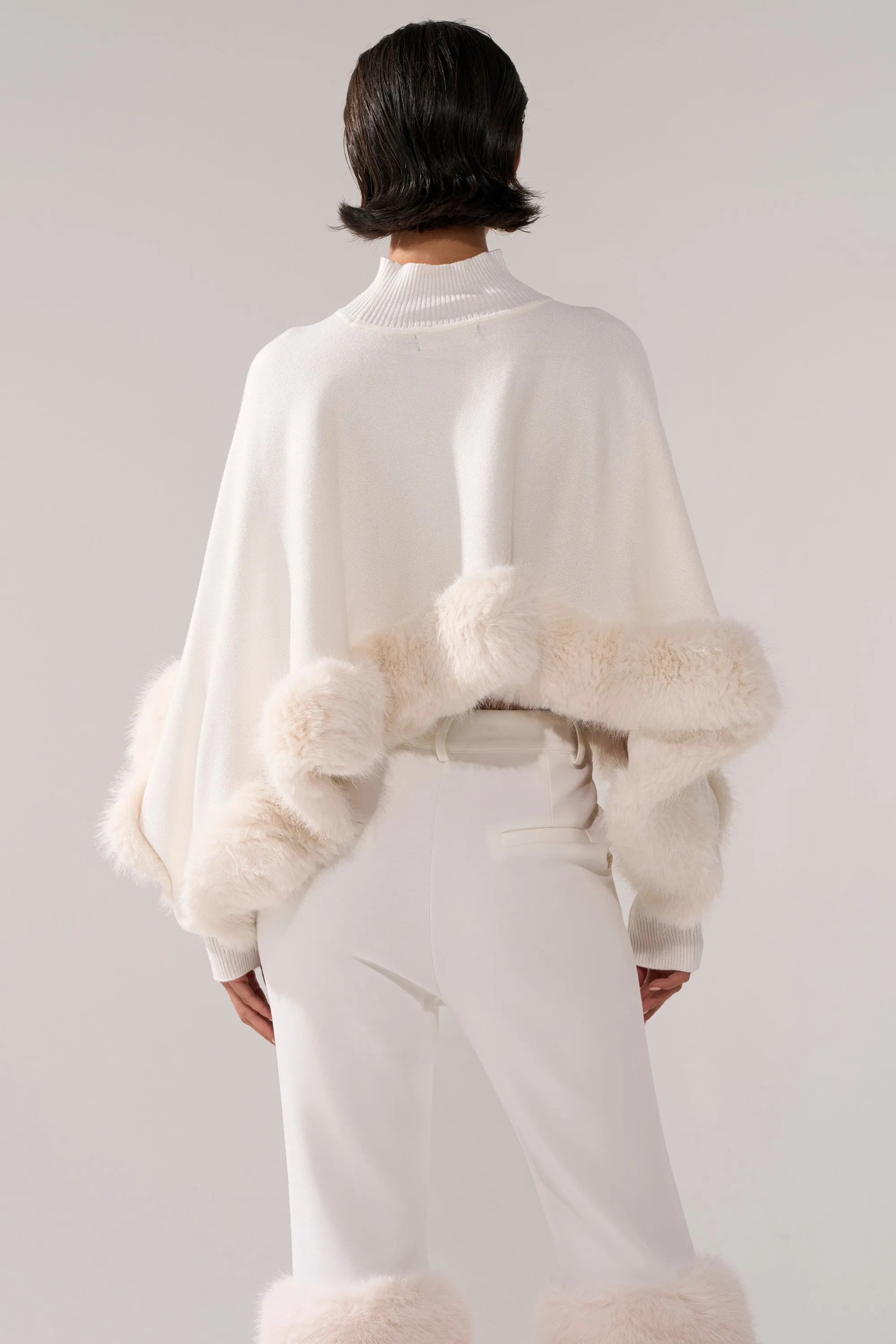 QUIET LUX FUR TRIM SWEATER IN WHITE sold by AKIRA product image thumbnail 5