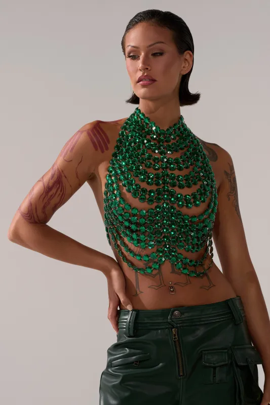 LET THE FEELINGS TAKE CONTROL BEADED BRALETTE sold by AKIRA