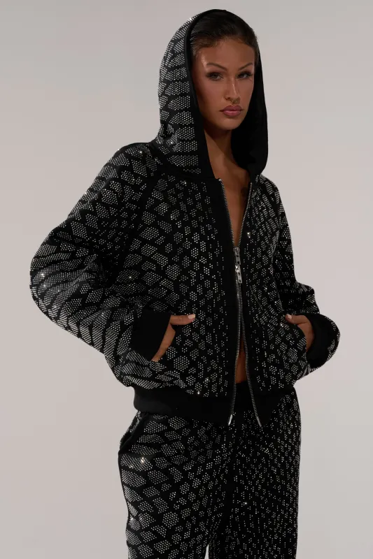 SNEAKY LITTLE SNAKE ZIP UP SWEATSHIRT sold by AKIRA