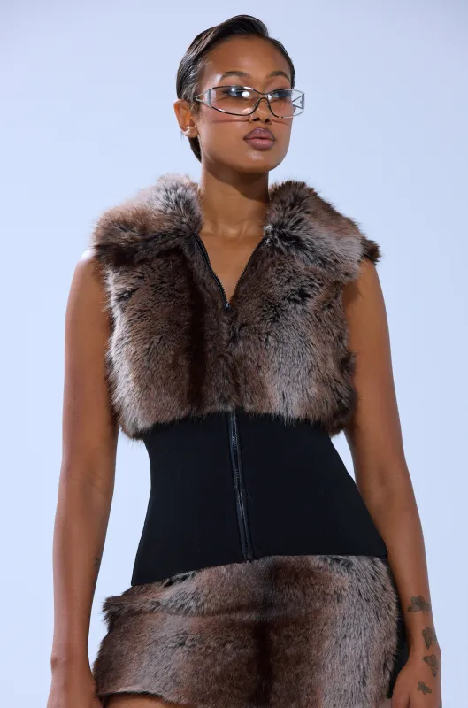 FEELS GOOD FUR BLOUSE sold by AKIRA