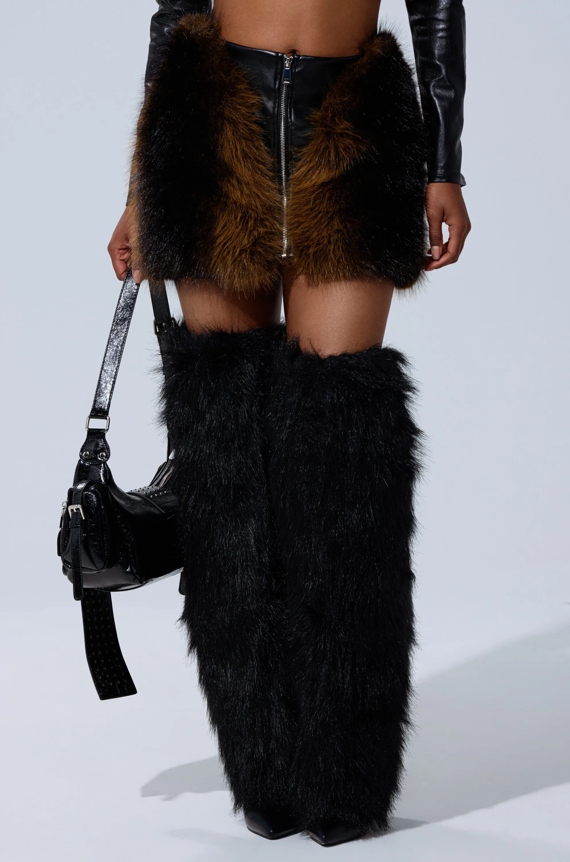 TOUCH ME IN THE MORNING FUR SKIRT sold by AKIRA product image thumbnail 4