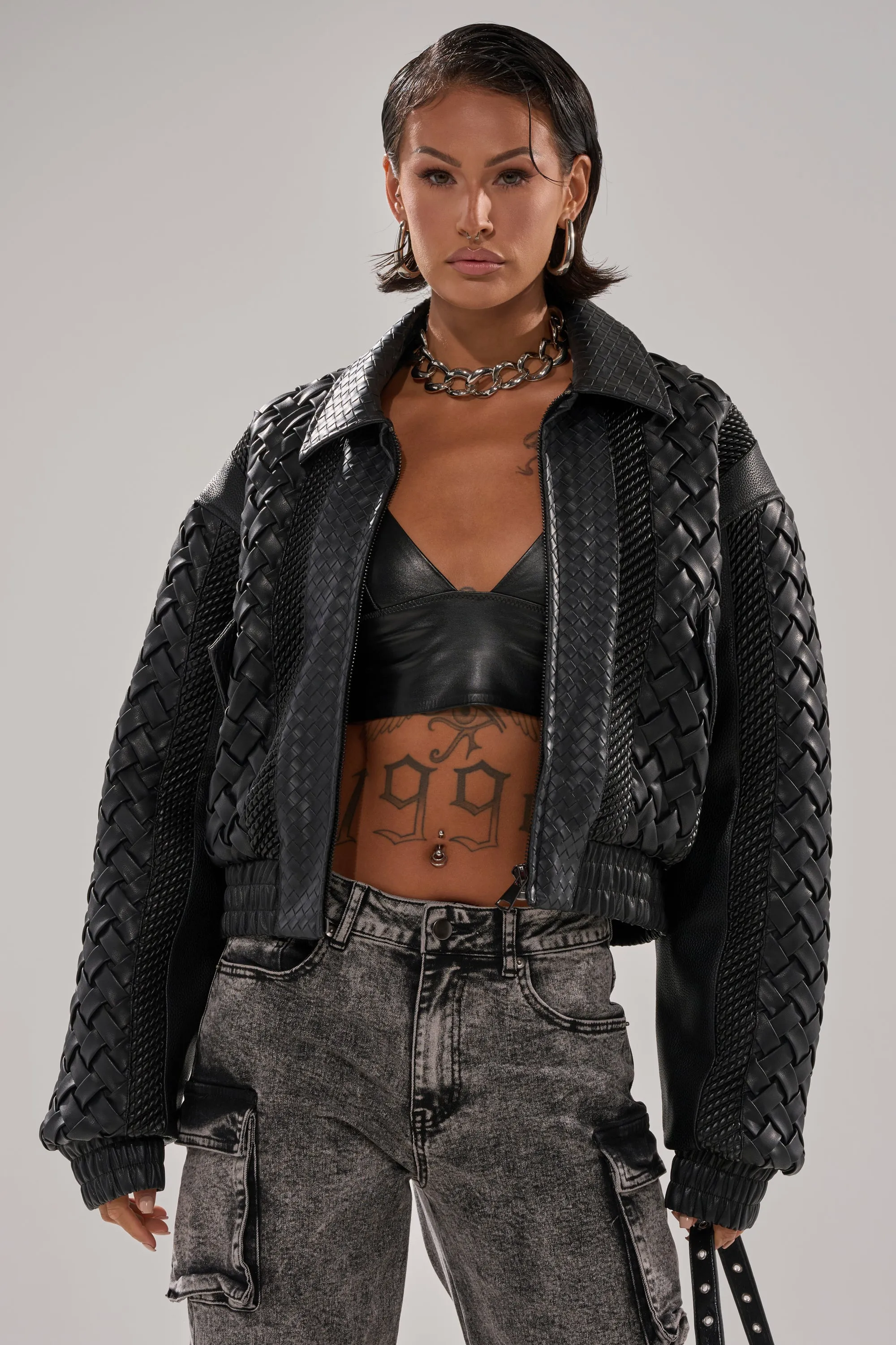 KEEP IT LOWKEY PATCHWORK BOMBER sold by AKIRA product image thumbnail 4