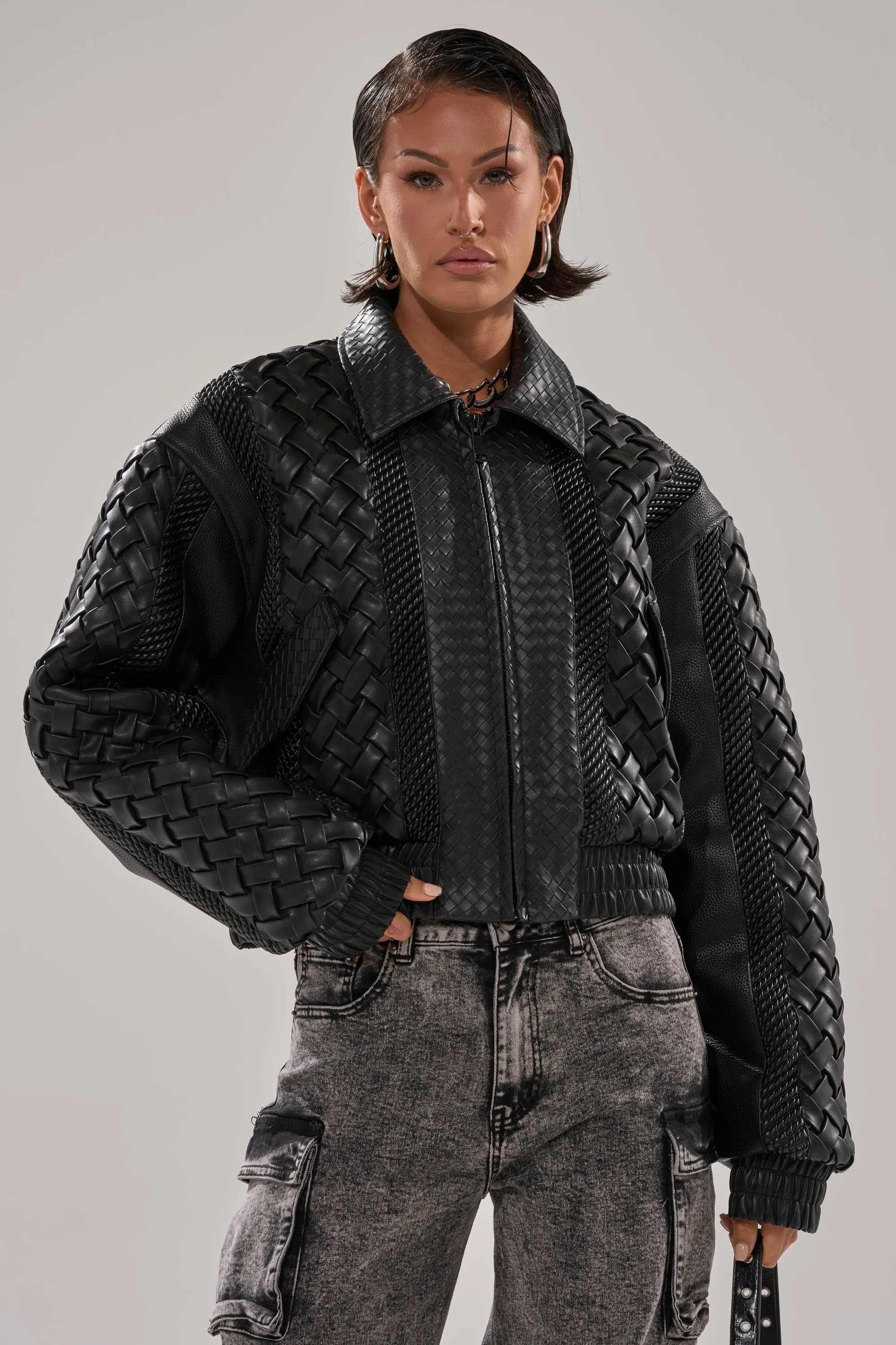 KEEP IT LOWKEY PATCHWORK BOMBER sold by AKIRA