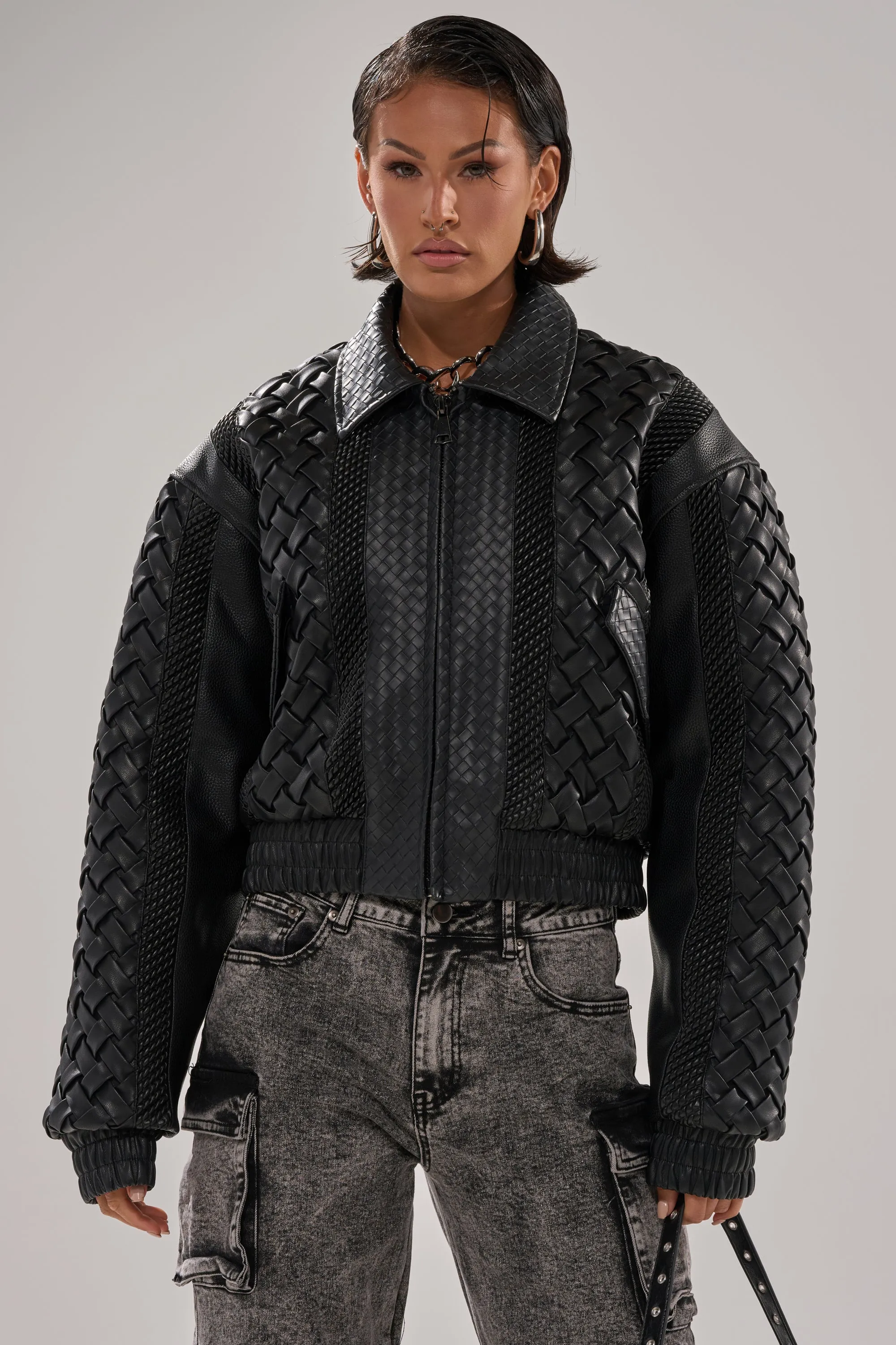 KEEP IT LOWKEY PATCHWORK BOMBER sold by AKIRA product image thumbnail 5