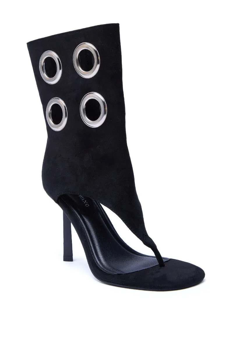 AZALEA WANG BAINA BLACK GROMMET DETAIL GLADIATOR SANDAL sold by AKIRA product image thumbnail 4