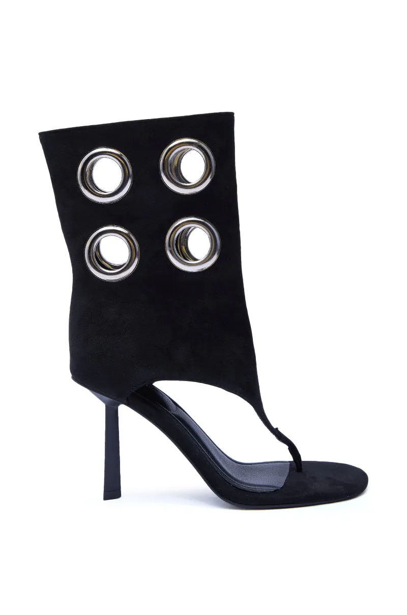 AZALEA WANG BAINA BLACK GROMMET DETAIL GLADIATOR SANDAL sold by AKIRA product image thumbnail 3