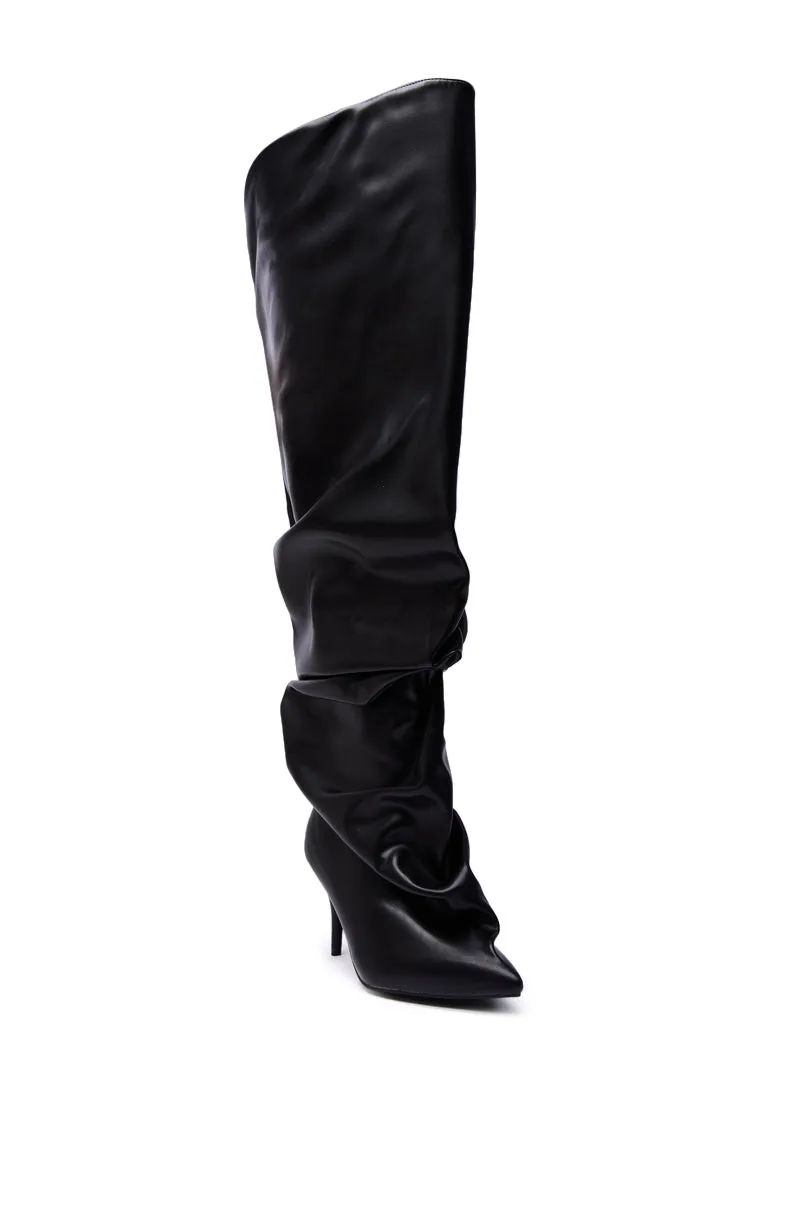 AZALEA WANG RUBIUS BLACK EXTREME RUCHED BOOT sold by AKIRA product image thumbnail 4