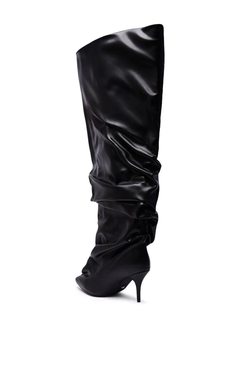 AZALEA WANG RUBIUS BLACK EXTREME RUCHED BOOT sold by AKIRA product image thumbnail 5