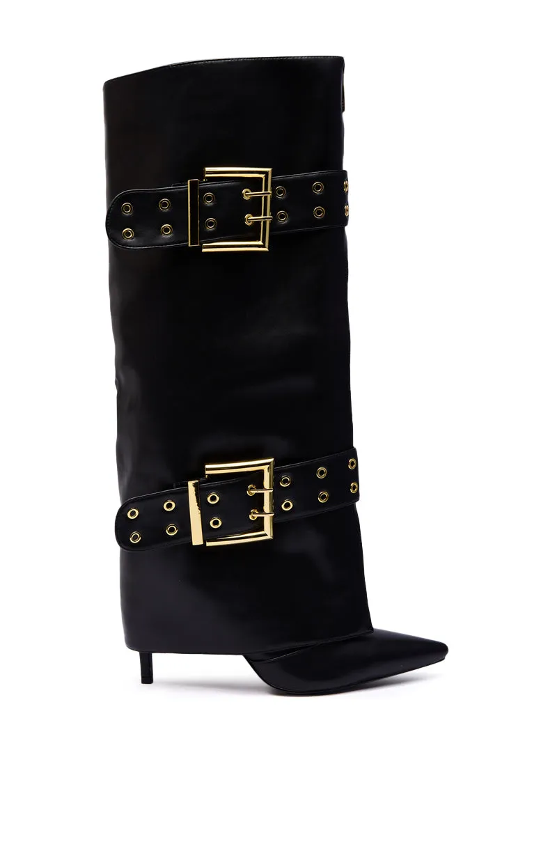 AZALEA WANG ROOVER BLACK HARDWARE EMBELLISHED STILETTO BOOT sold by AKIRA product image thumbnail 5