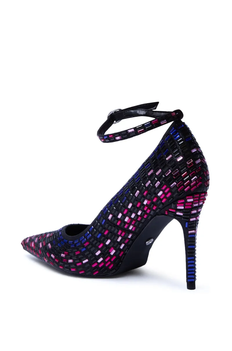 AZALEA WANG TEAGAN BLACK MULTI RHINESTONE STRAP PUMP sold by AKIRA product image thumbnail 5