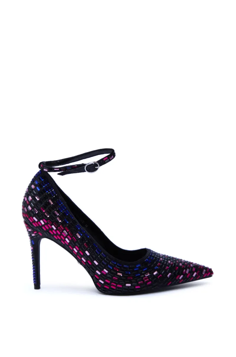 AZALEA WANG TEAGAN BLACK MULTI RHINESTONE STRAP PUMP sold by AKIRA product image thumbnail 3