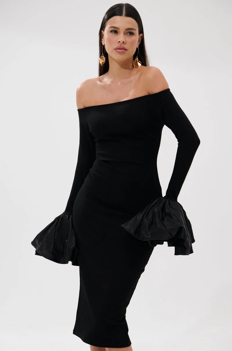 CLASS WITH A LITTLE BIT OF SASS MIDI DRESS sold by AKIRA