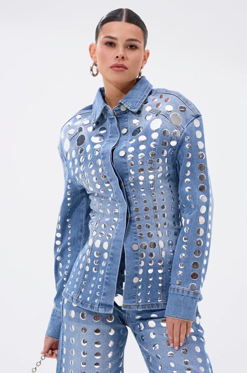 STUDS EVERYWHERE BUTTON DOWN sold by AKIRA product image thumbnail 2