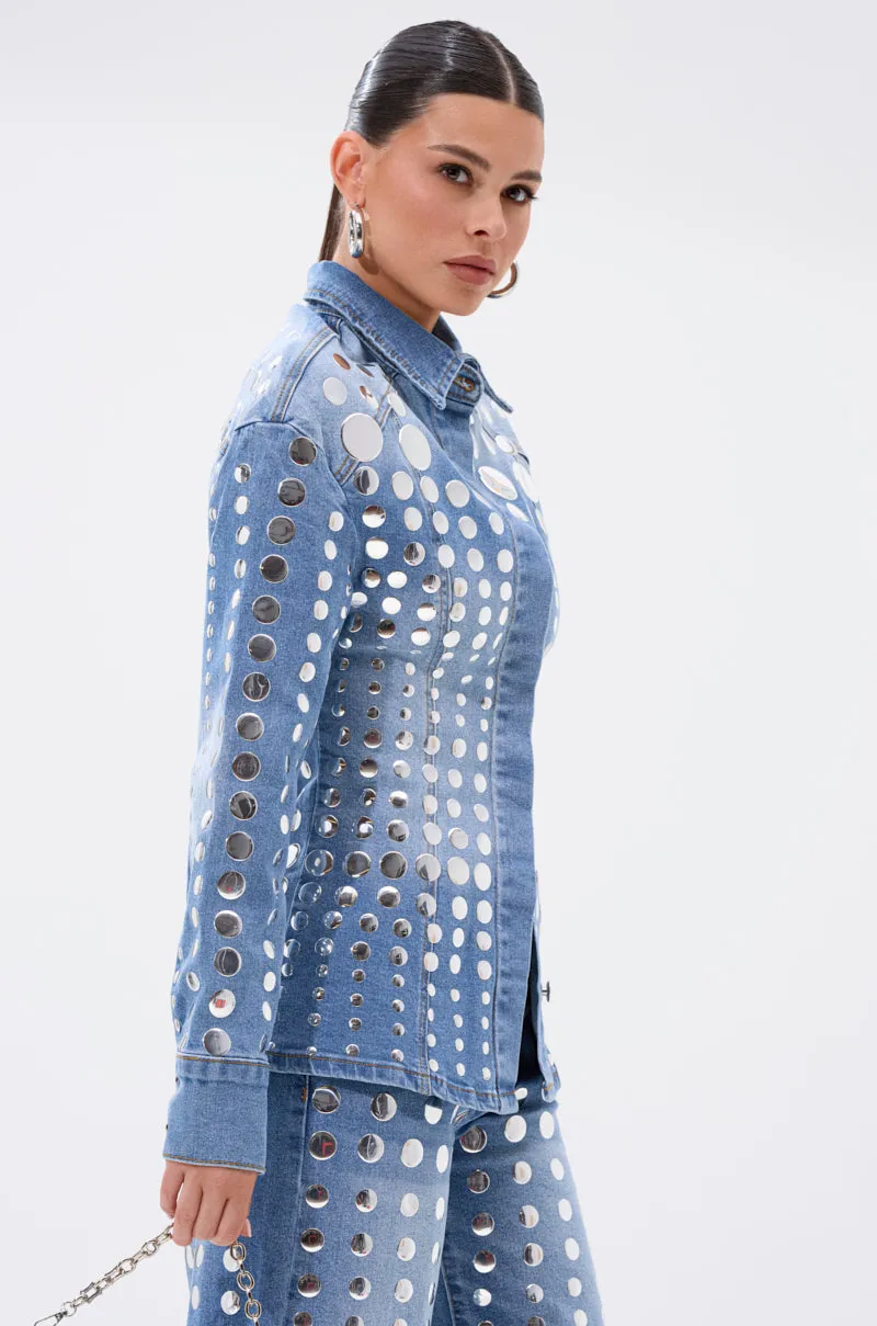 STUDS EVERYWHERE BUTTON DOWN sold by AKIRA product image thumbnail 5