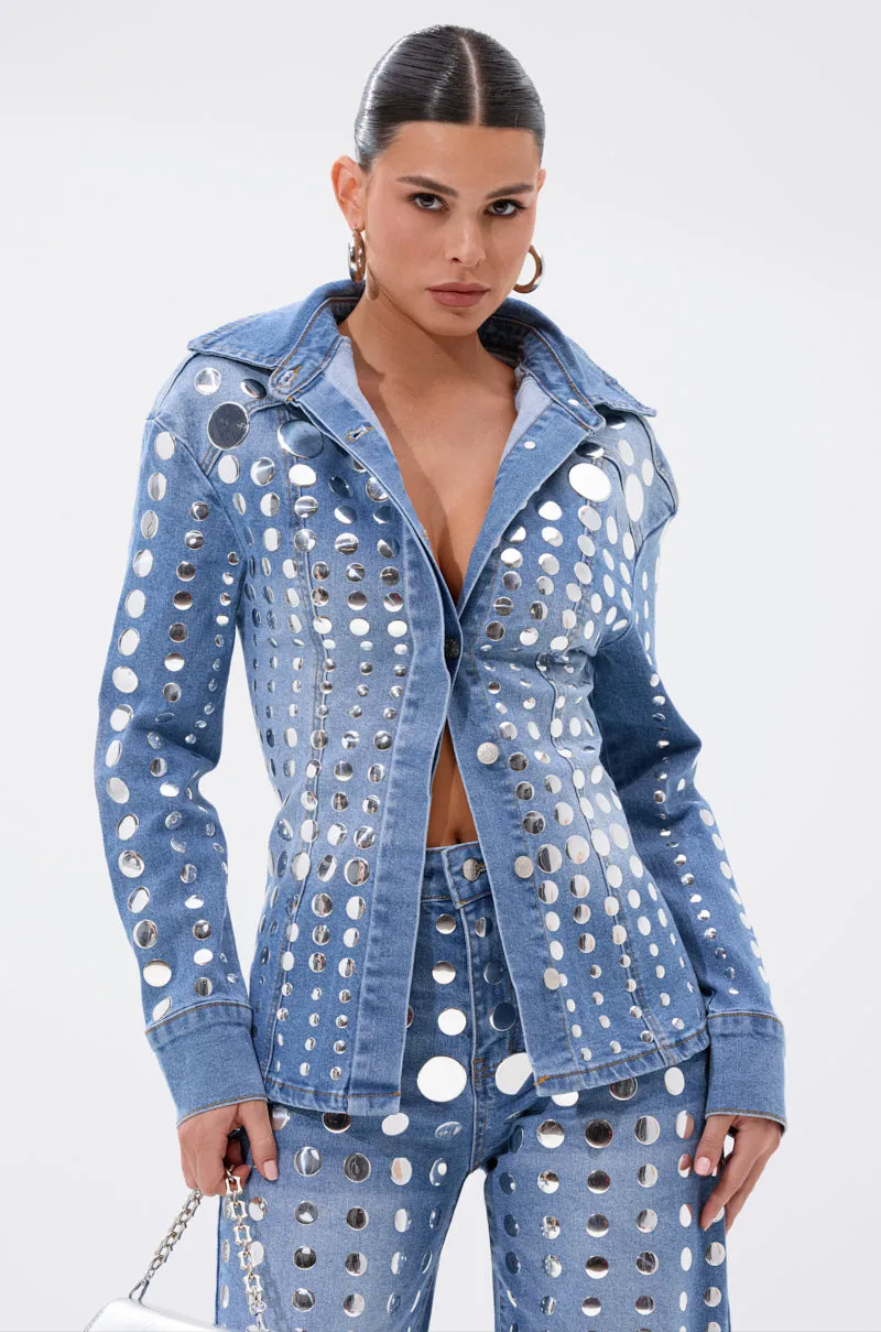 STUDS EVERYWHERE BUTTON DOWN sold by AKIRA product image thumbnail 4