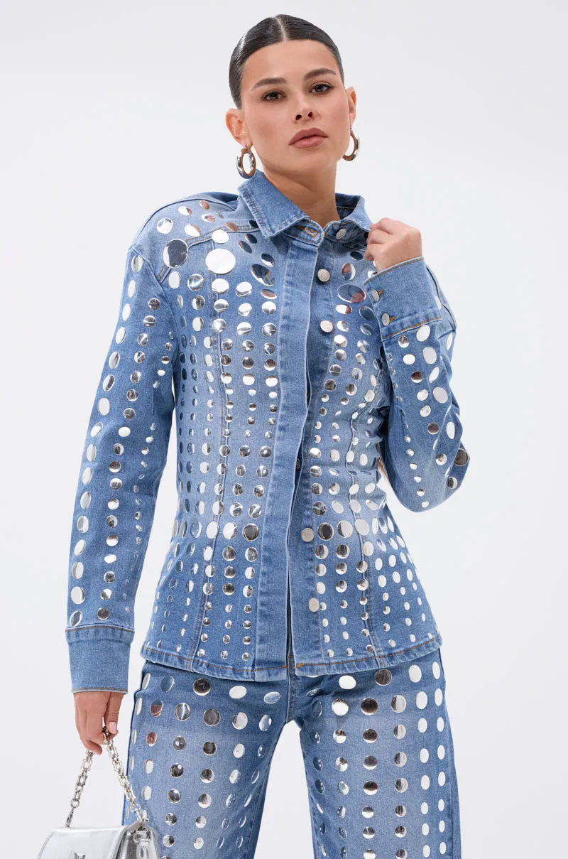 STUDS EVERYWHERE BUTTON DOWN sold by AKIRA product image thumbnail 3