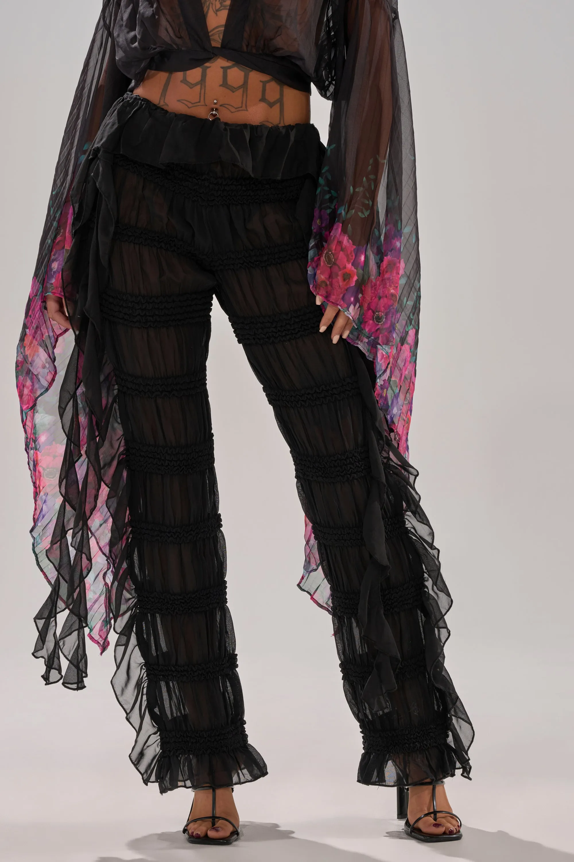 DANCING QUEEN RUFFLE PANT sold by AKIRA