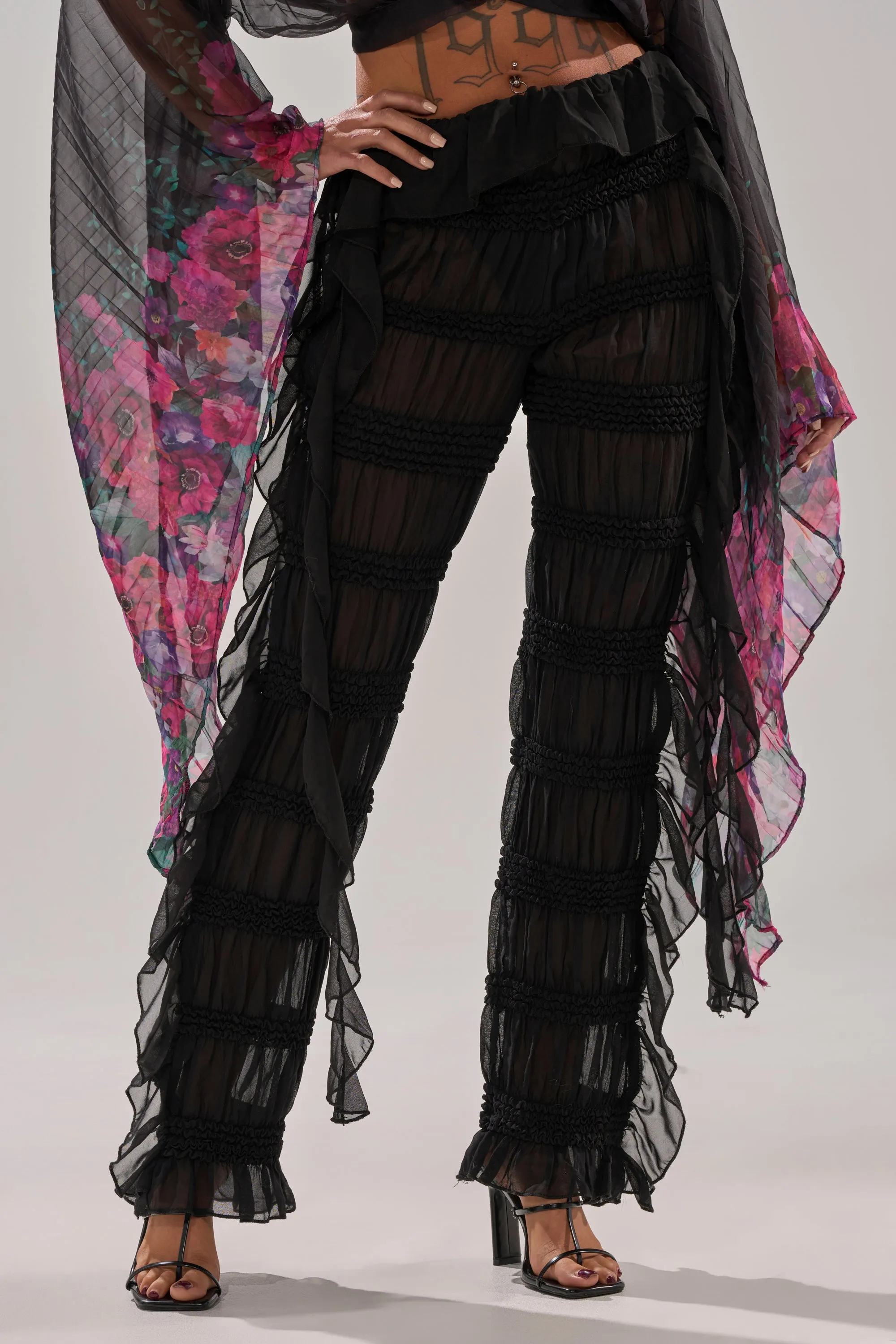 DANCING QUEEN RUFFLE PANT sold by AKIRA product image thumbnail 2