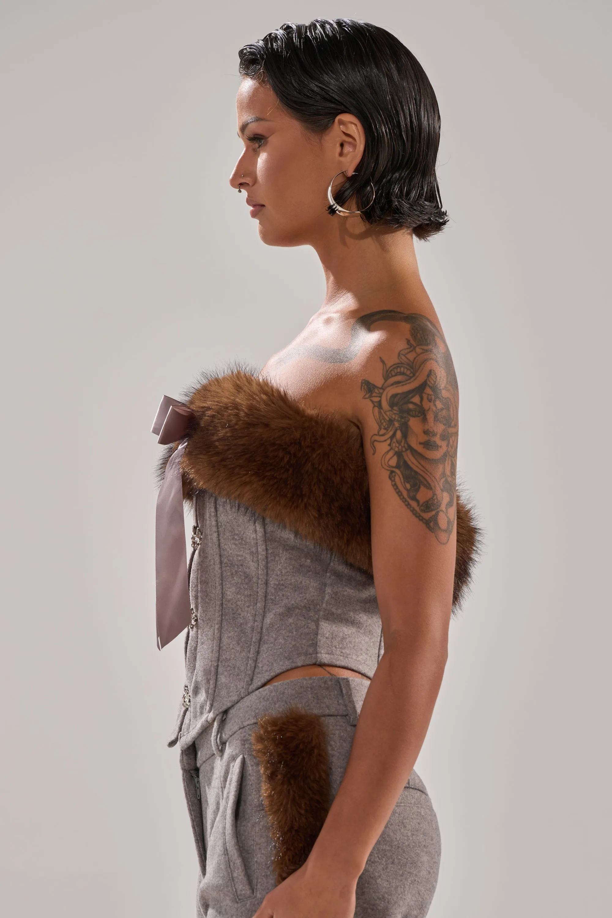 HALLE FUR TRIM CORSET sold by AKIRA product image thumbnail 4