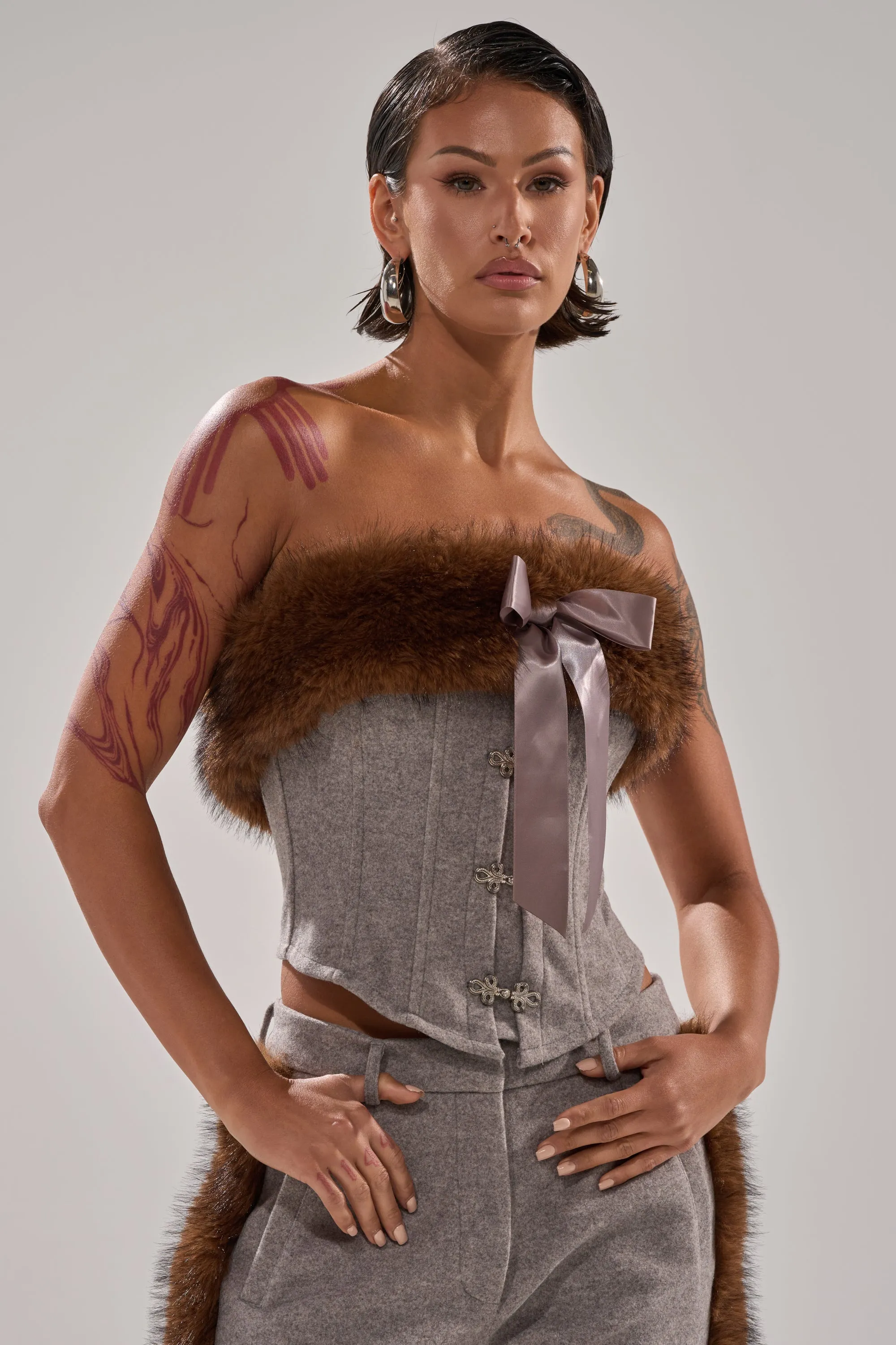 HALLE FUR TRIM CORSET sold by AKIRA product image thumbnail 2