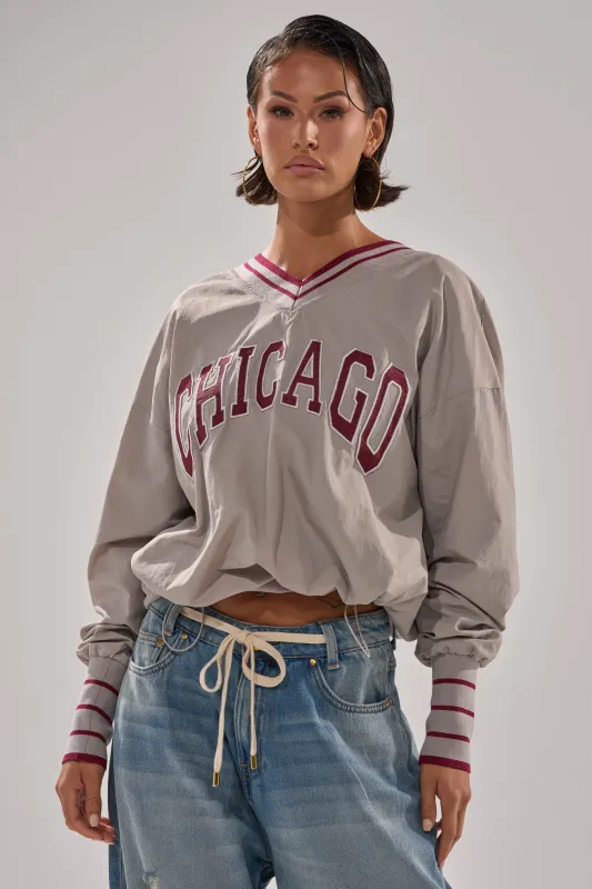 CHICAGO V-NECK SWEATSHIRT sold by AKIRA