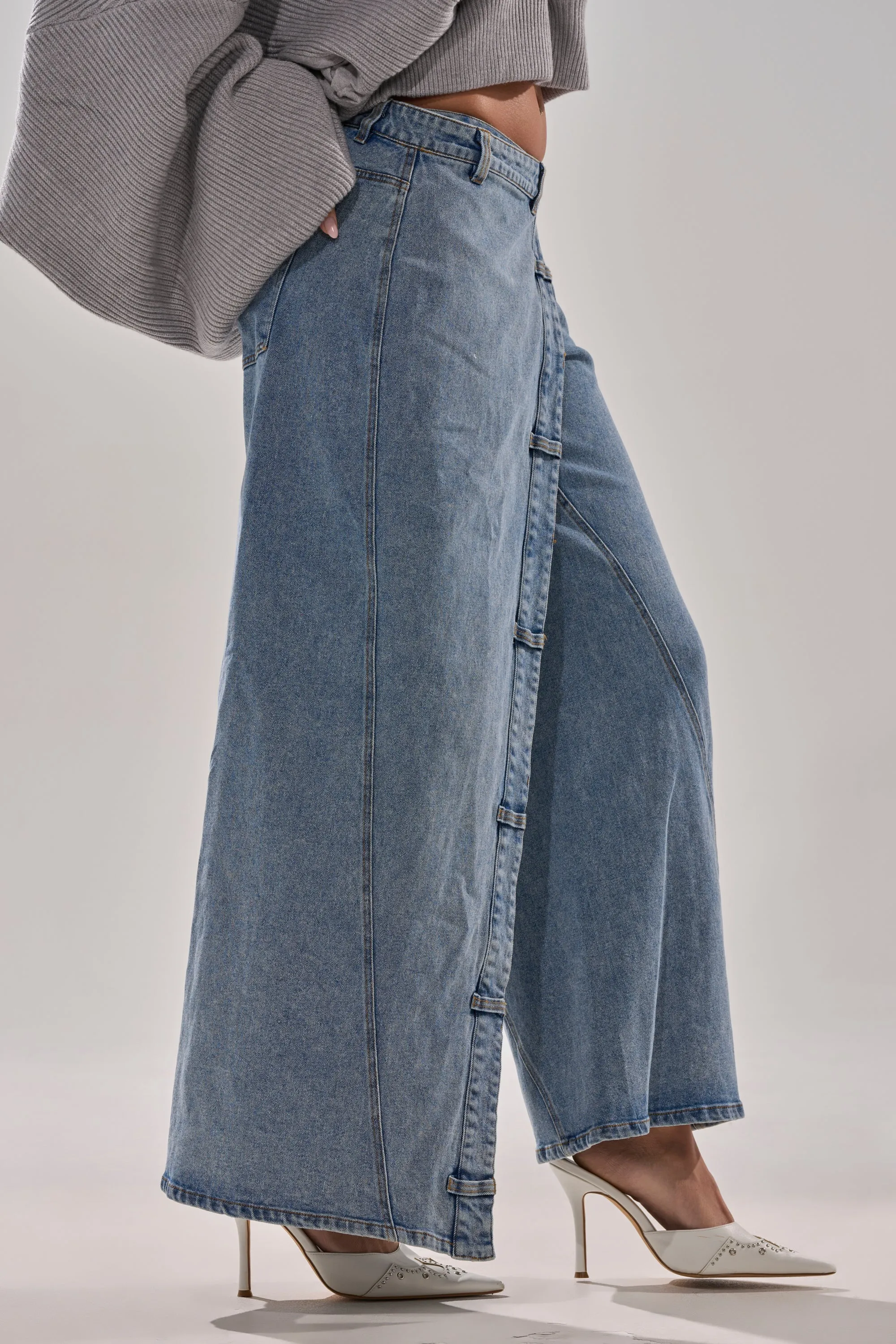 COVERED UP RELAXED DENIM PANT sold by AKIRA product image thumbnail 4