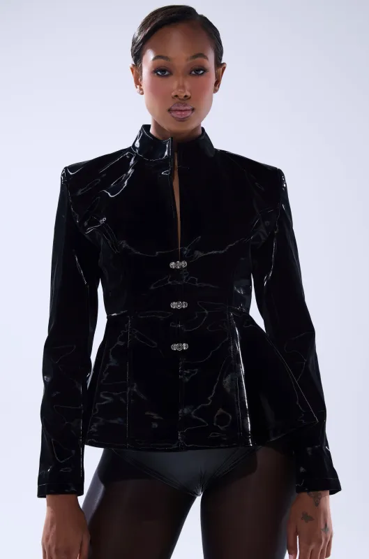 SLIMM LIQUID VELVET BLAZER sold by AKIRA
