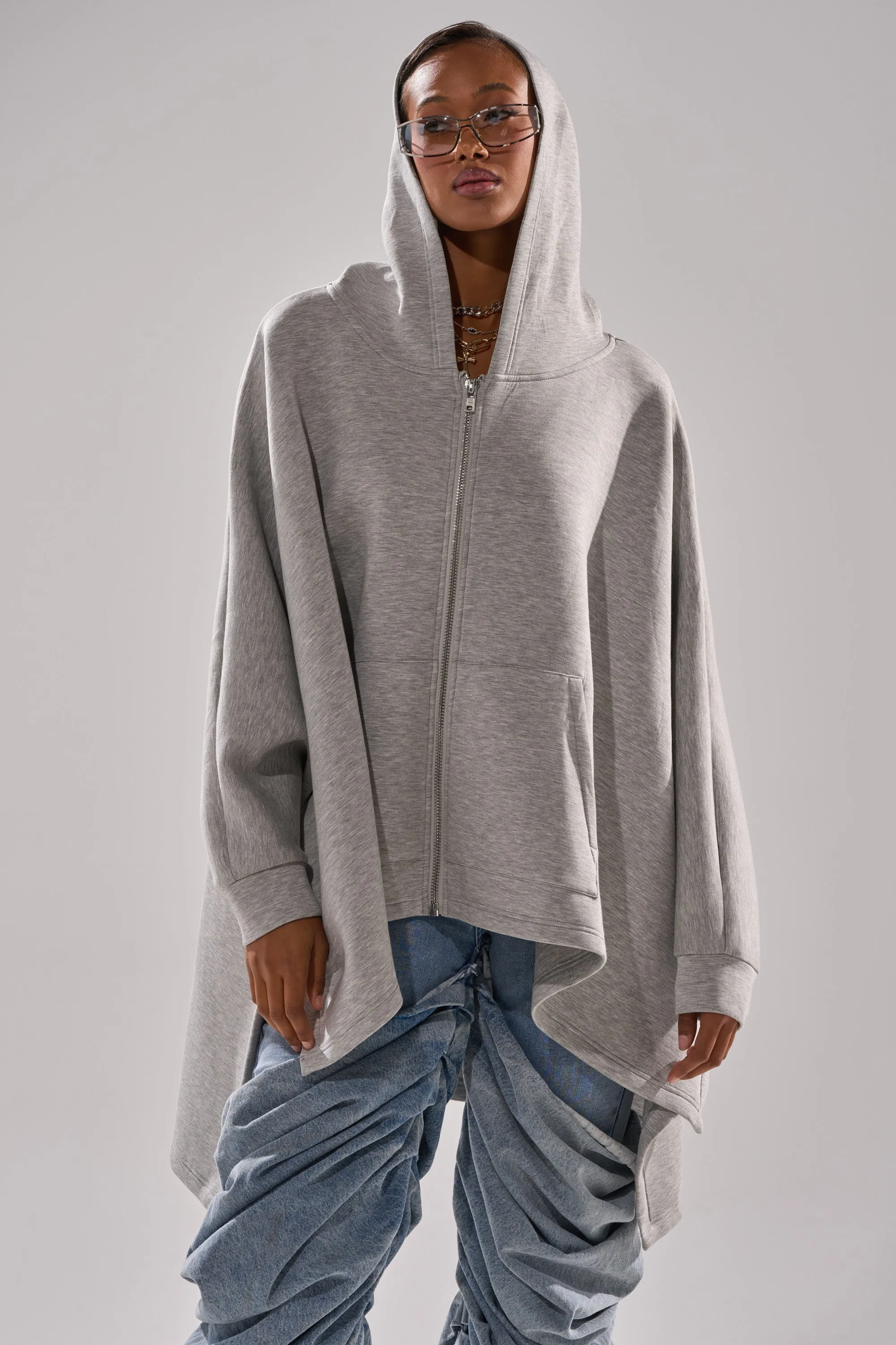 CREW LOVER OVERSIZED ZIP UP SWEATSHIRT sold by AKIRA product image thumbnail 4