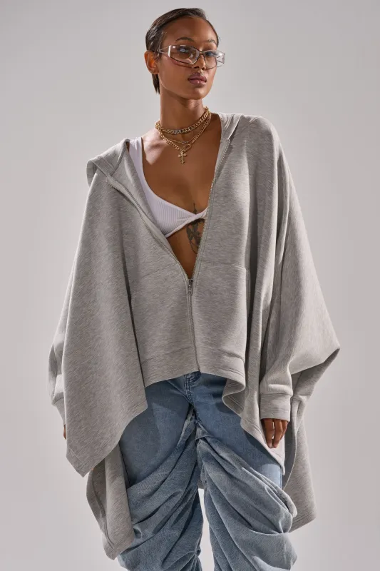 CREW LOVER OVERSIZED ZIP UP SWEATSHIRT sold by AKIRA