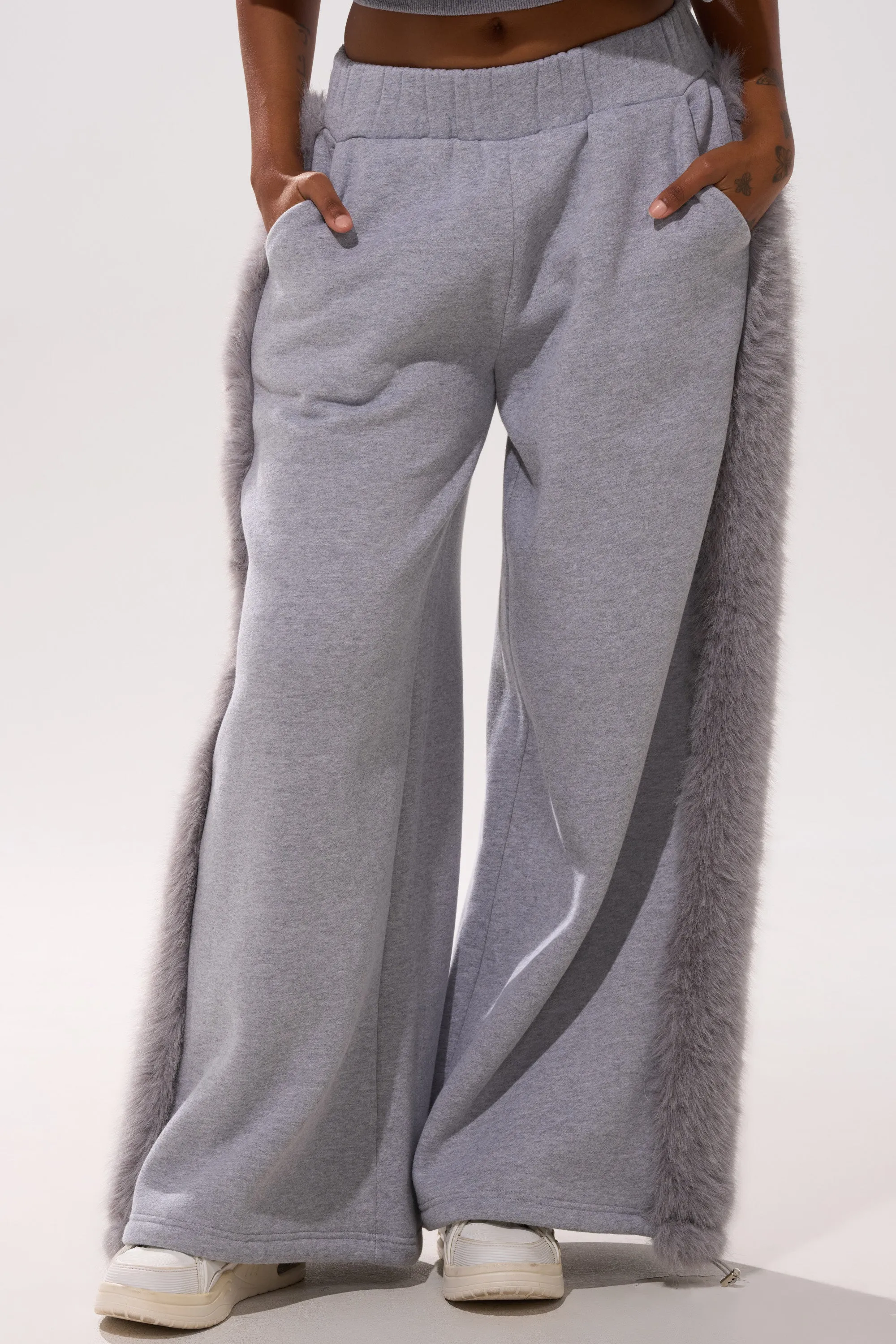 LUXE FUR JOGGER IN GREY sold by AKIRA product image thumbnail 2