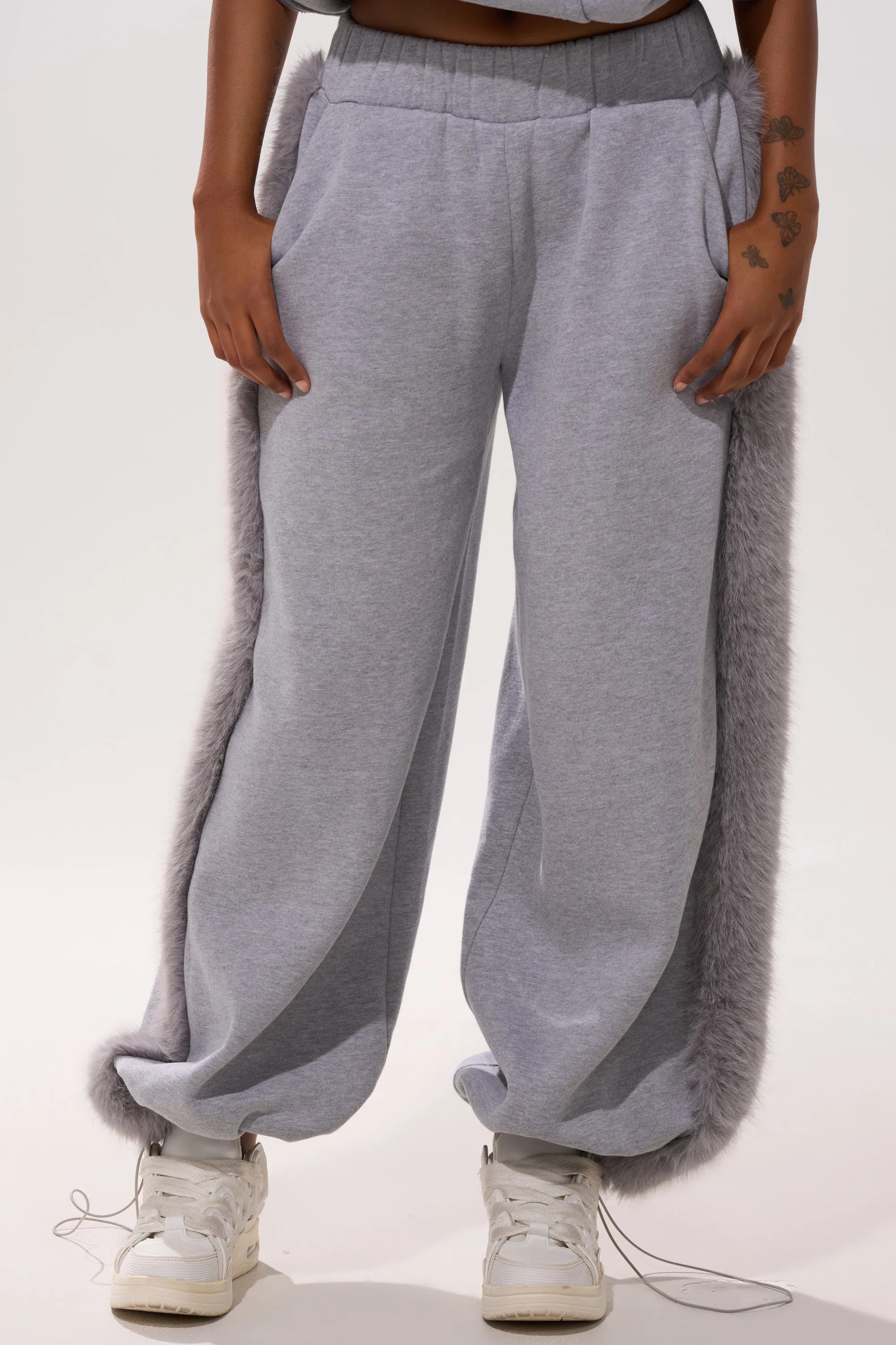 LUXE FUR JOGGER IN GREY sold by AKIRA product image thumbnail 4