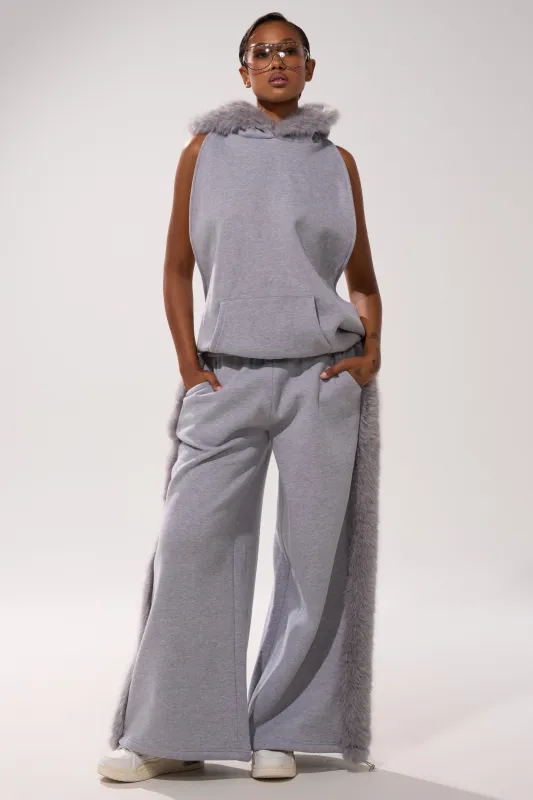LUXE FUR JOGGER IN GREY sold by AKIRA