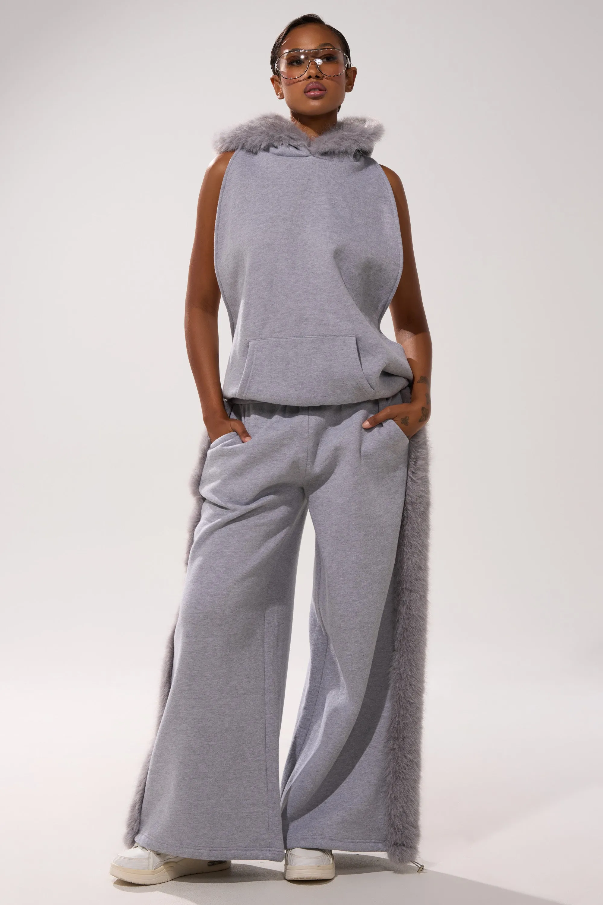 LUXE FUR JOGGER IN GREY sold by AKIRA