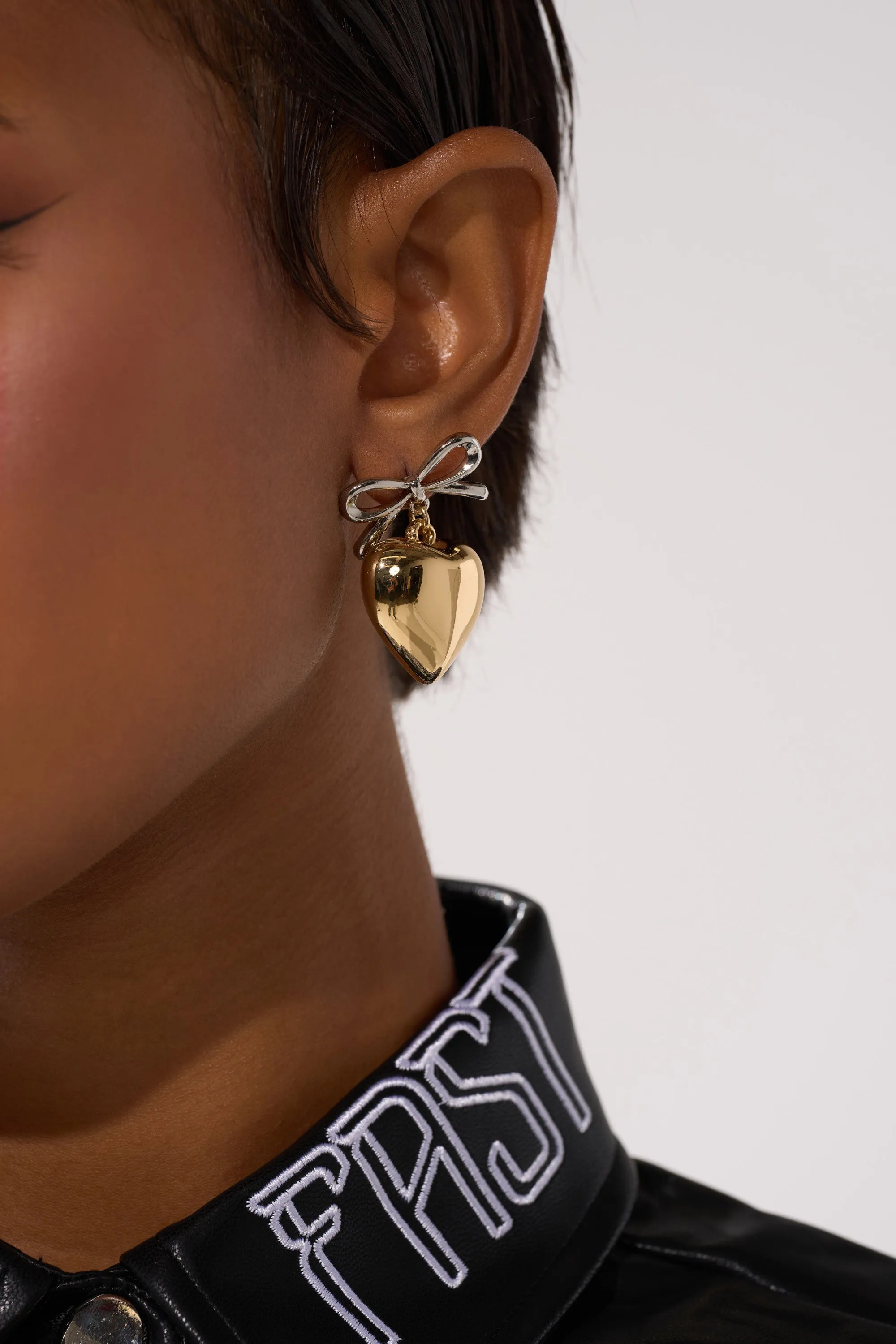 BIG HEART EARRING sold by AKIRA product image thumbnail 4