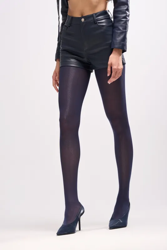 NAVY OPAQUE TIGHTS sold by AKIRA