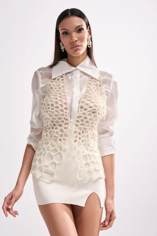 GETTIN HOT IN HERE TOP IN WHITE sold by AKIRA