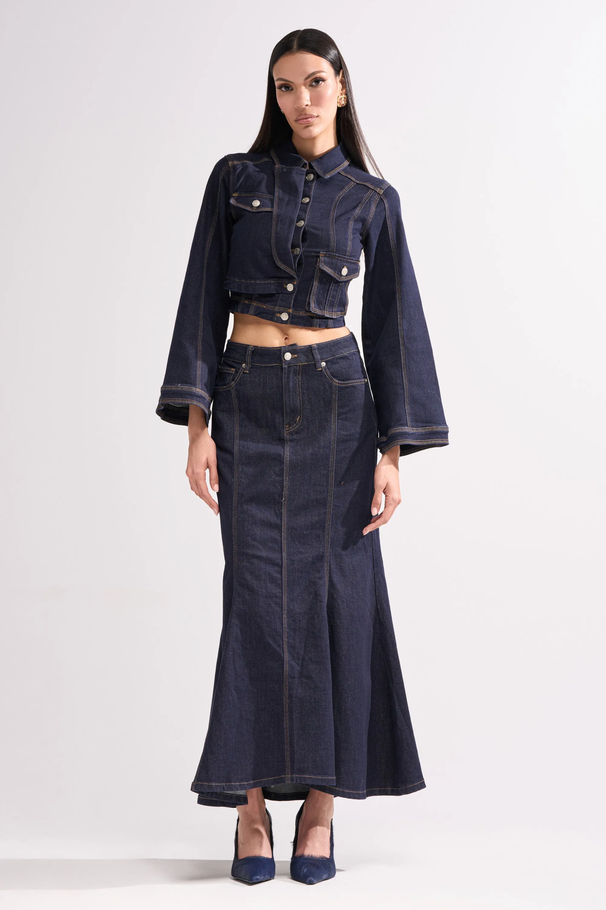 SHES GONE , DANCE ON DENIM BUTTON DOWN sold by AKIRA product image thumbnail 3