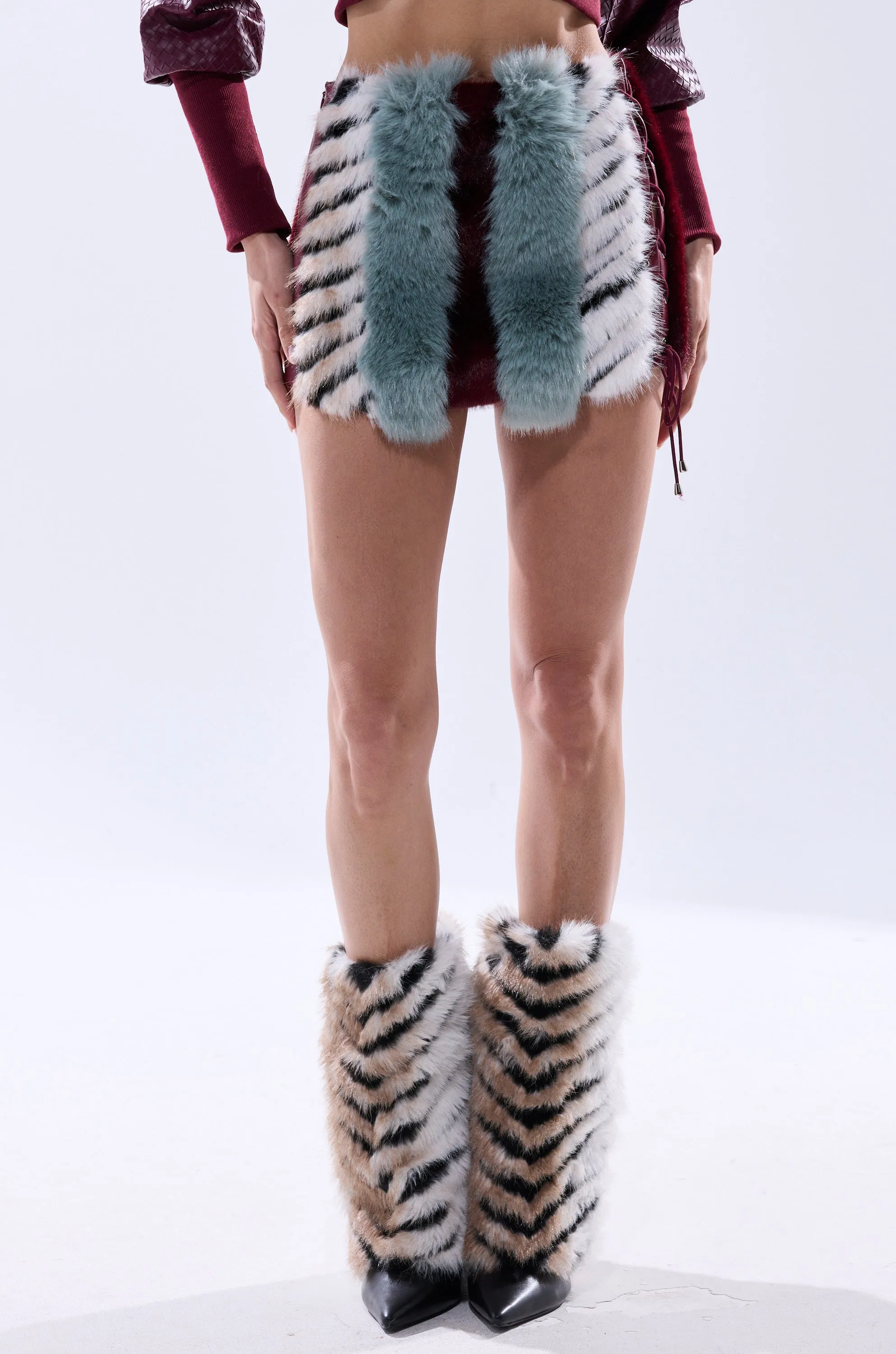 HAVE IT ALL PANELED FUR SKIRT sold by AKIRA product image thumbnail 5