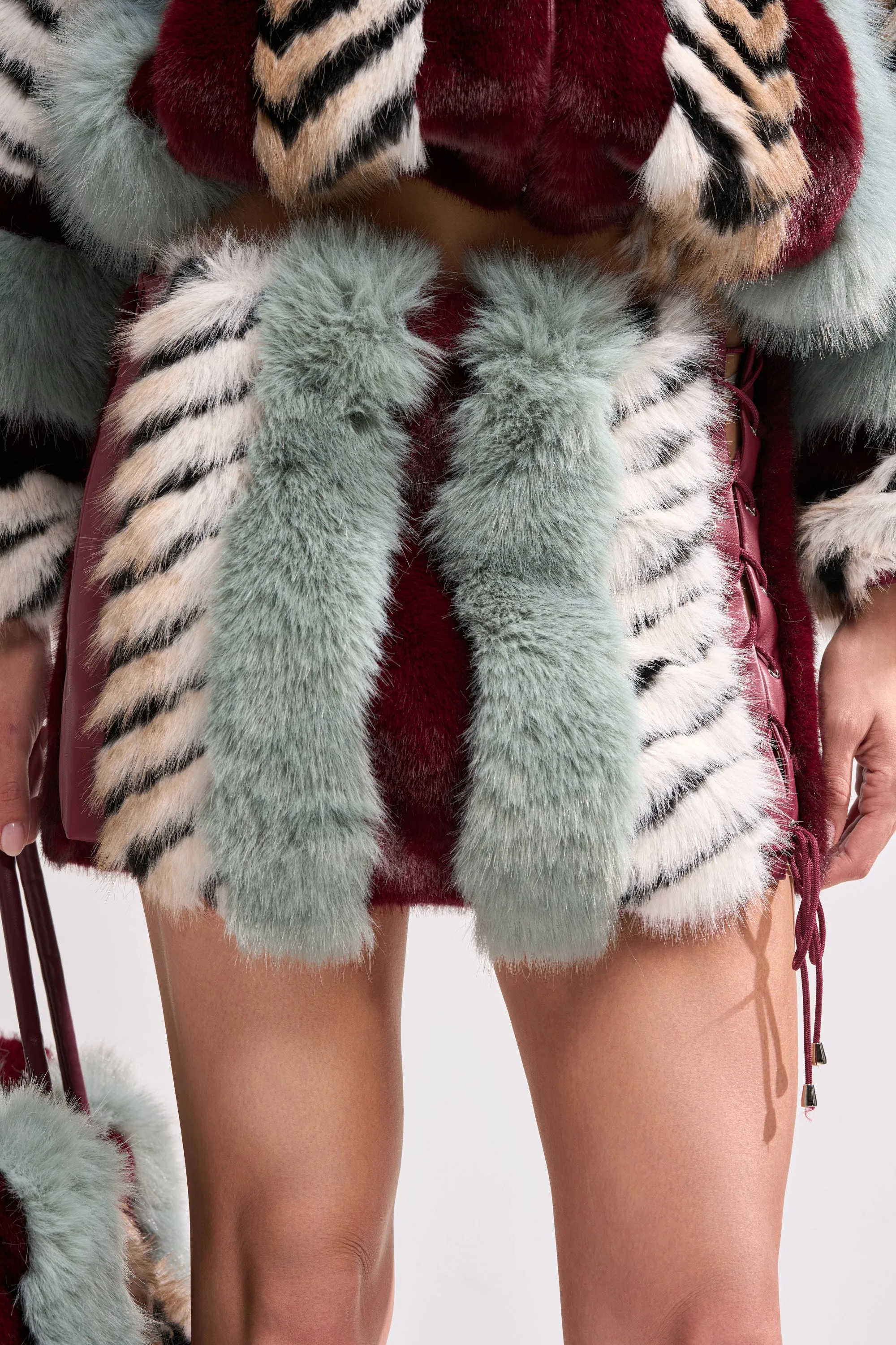 HAVE IT ALL PANELED FUR SKIRT sold by AKIRA product image thumbnail 2