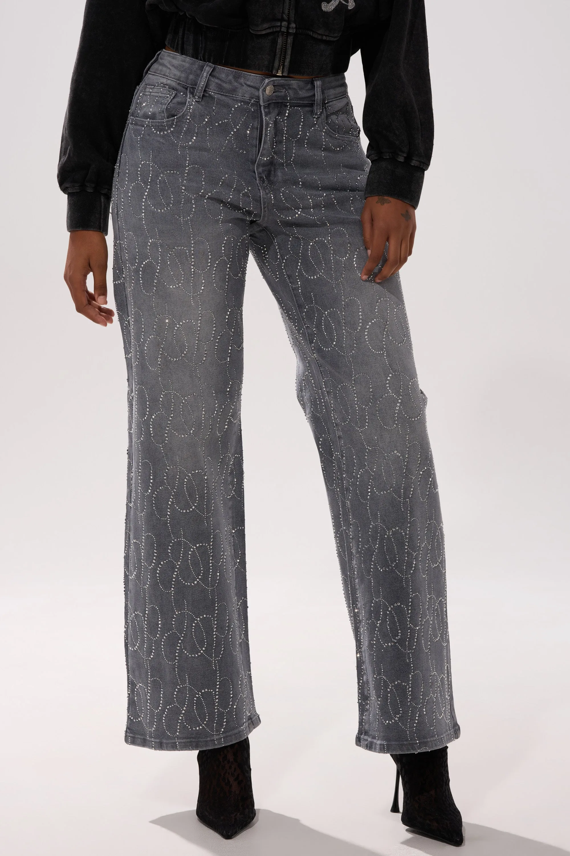 PERFECT LIKE ME EMBELLISHED DENIM sold by AKIRA product image thumbnail 3